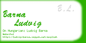 barna ludvig business card